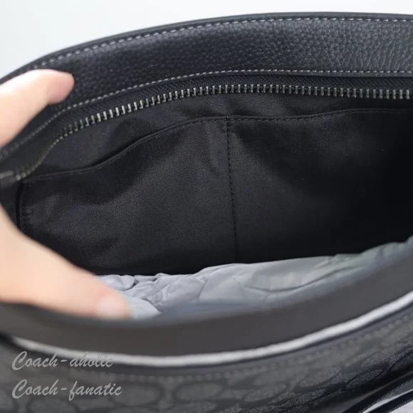 NWT Coach CH078 District Crossbody Signature Canvas & Leather Charcoal/Black - Picture 12 of 12